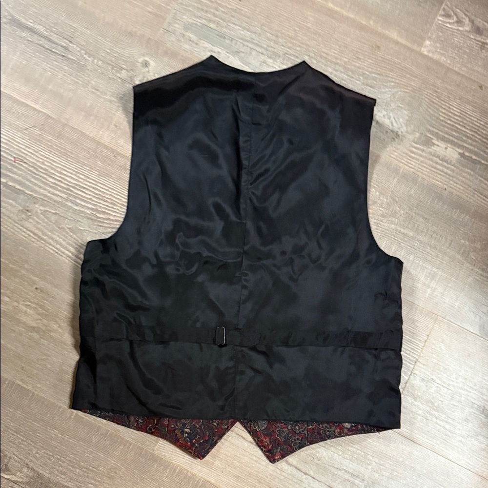 Vintage Paisley Satin Vest Made in USA - Picture 7 of 9